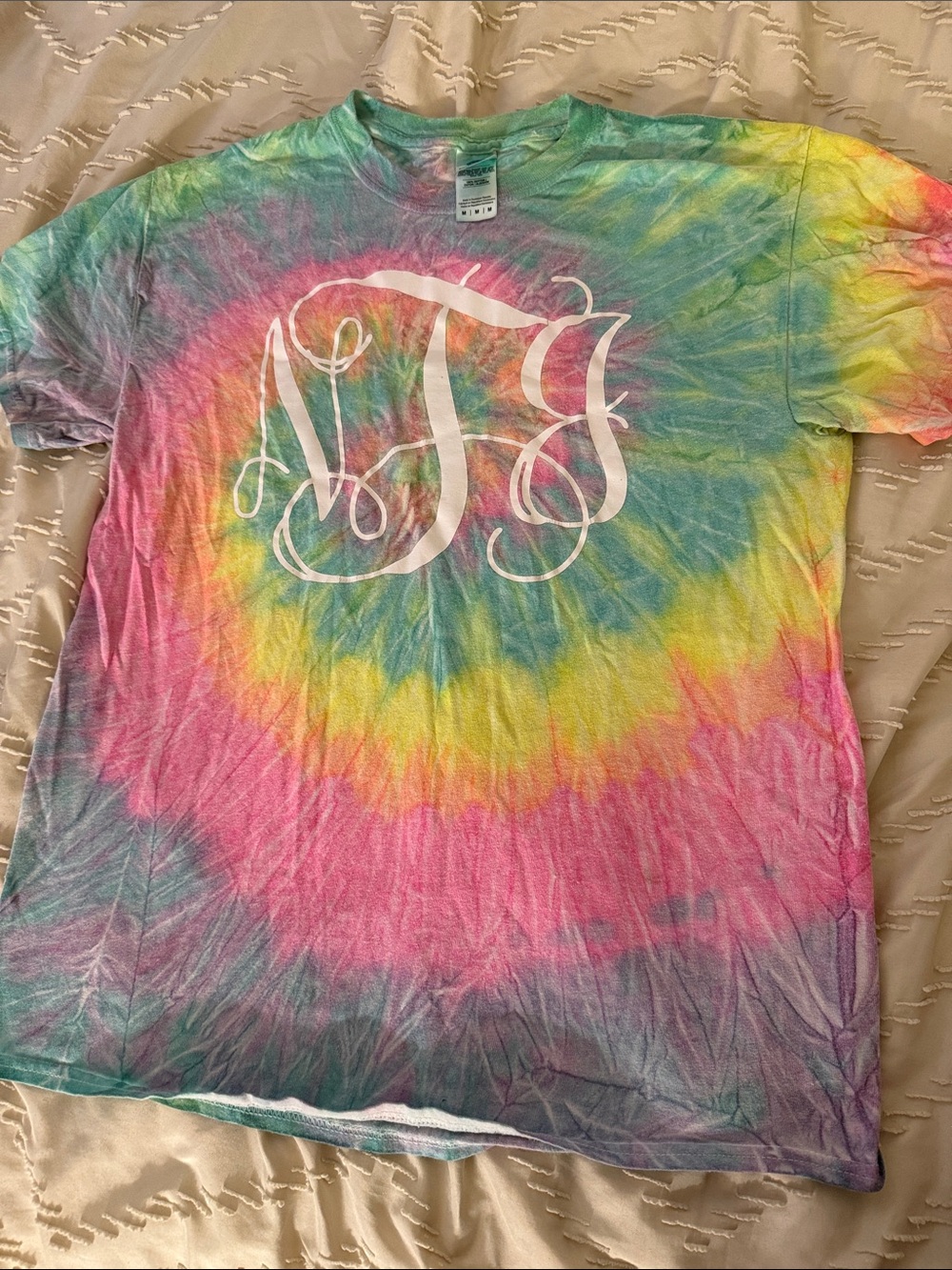 Women’s Tie-Dye Tee with White Monogram